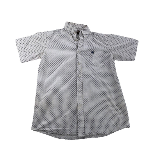 Mens Ariat Classic Western White SS ButtonUp Shirt Size XL