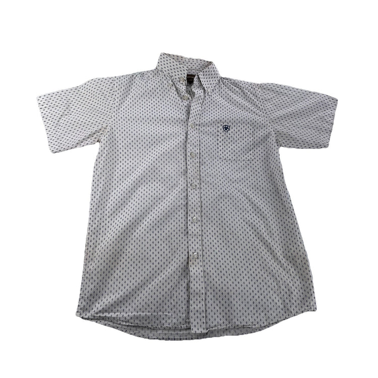 Mens Ariat Classic Western White SS ButtonUp Shirt Size XL