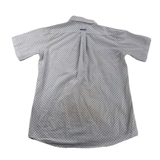 Mens Ariat Classic Western White SS ButtonUp Shirt Size XL