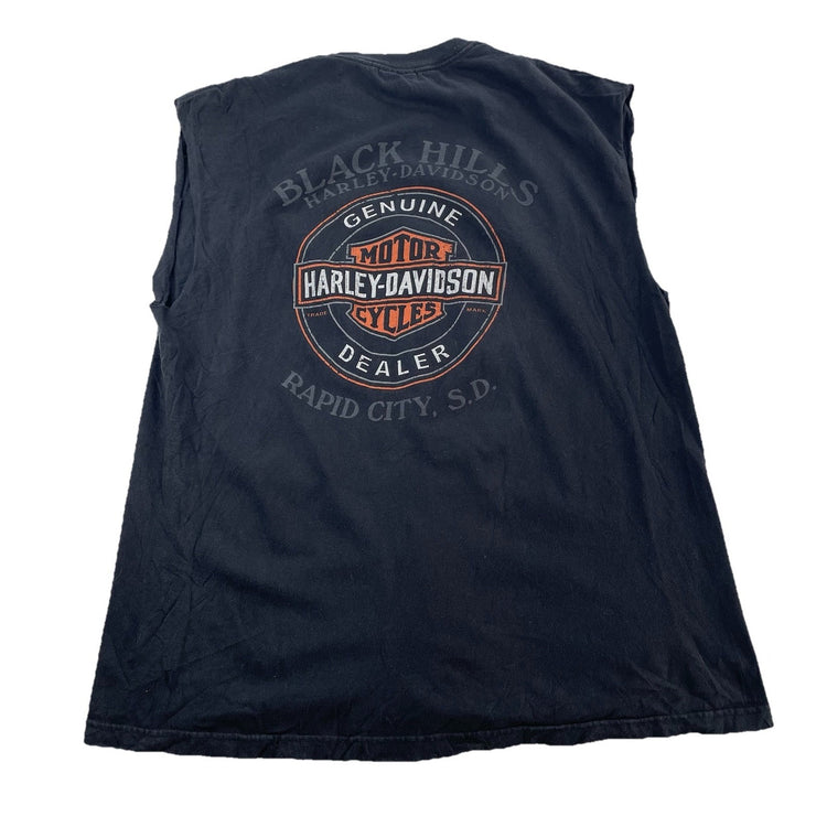Mens Harley Davidson Motorcycle Black Hills Sleeveless Shirt Size Xl