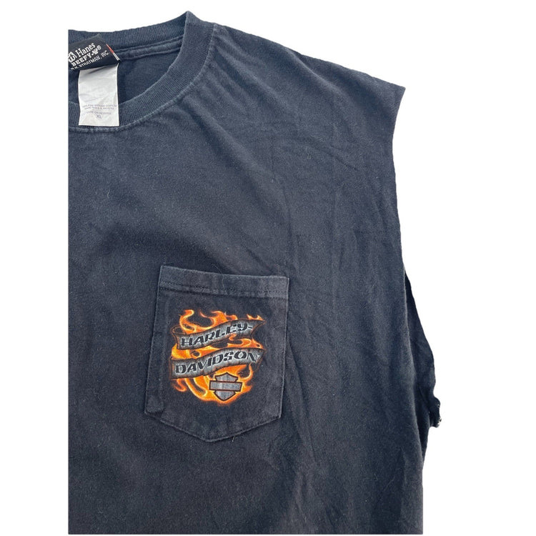 Mens Harley Davidson Motorcycle Black Hills Sleeveless Shirt Size Xl
