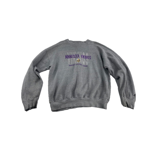 Vintage Minnesota Vikings NFL Gray And White Sweatshirt L