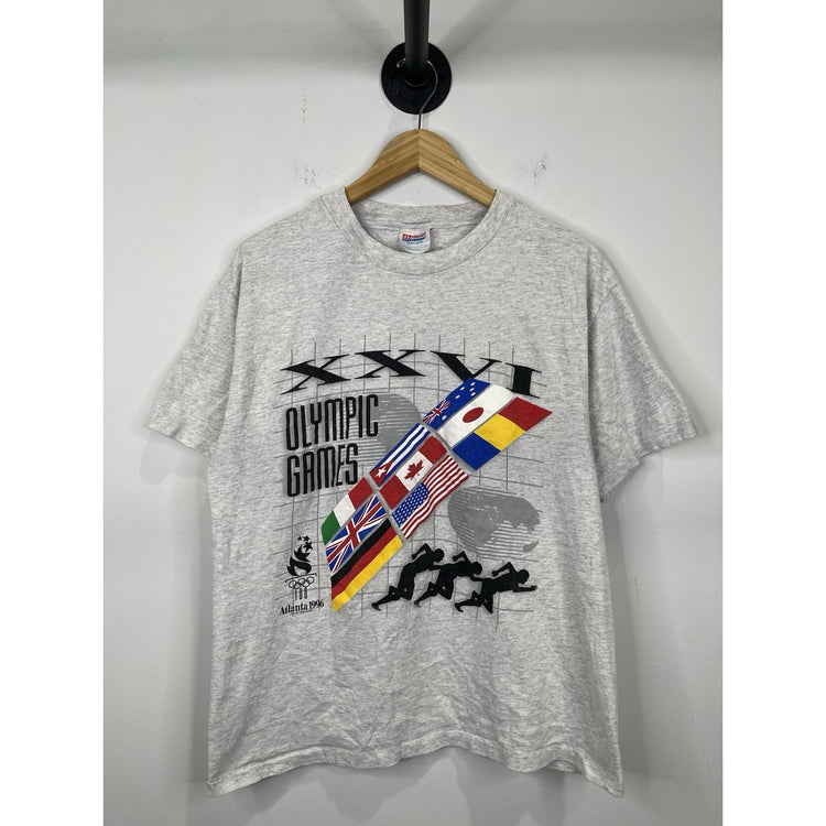 Vintage 1996 Atlanta Georgia Olympic Games XXVI Flags T-shirt Sz XL