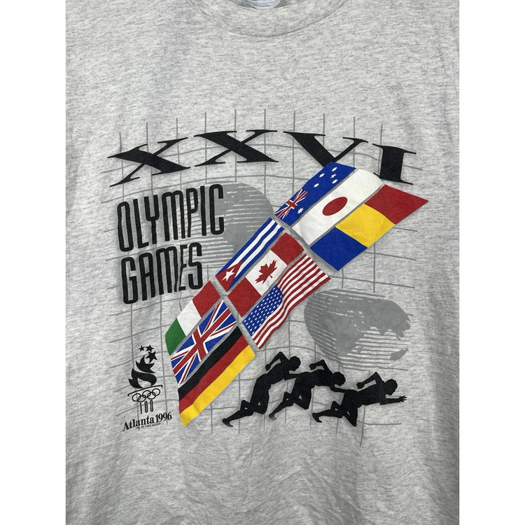 Vintage 1996 Atlanta Georgia Olympic Games XXVI Flags T-shirt Sz XL