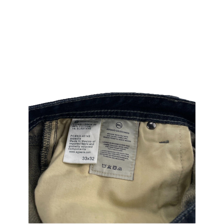 Mens Adriano Goldschmid jeans 33x32 Straight Dark Wash