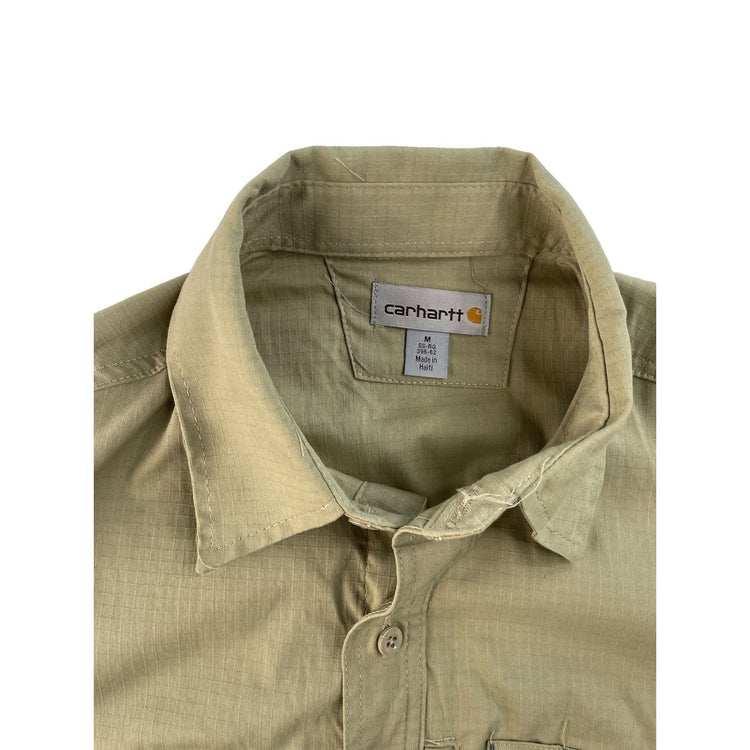 Men's Carhartt Short Sleeve Button-Up Utility Shirt Tan Size M