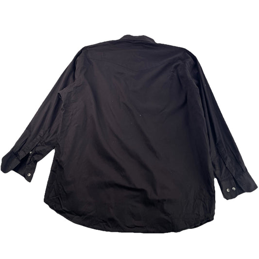 Mens Wrangler Classic Black ButtonUp LongSleeve Shirt Size Xxl