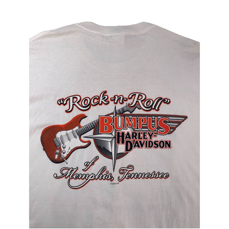 Mens 2010 Harley Davidson Memphis Tennessee Pin Up Girl White Tee Shirt Size 3XL