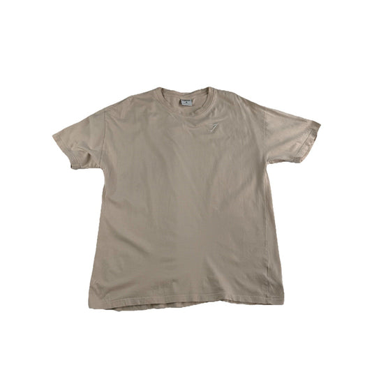 Mens Gymshark Beige T-Shirt Size M