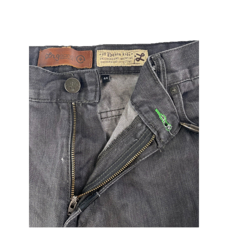 Mens Vintage IIT KIDS Relaxed Fit Wide-leg Gray Denim Jeans Size 44
