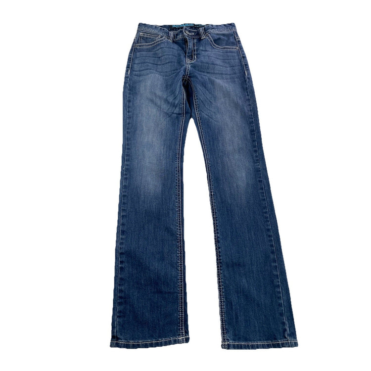 Men’s Rock&Roll Cowboy Denim Slim Straight Blue Jeans Size 14r