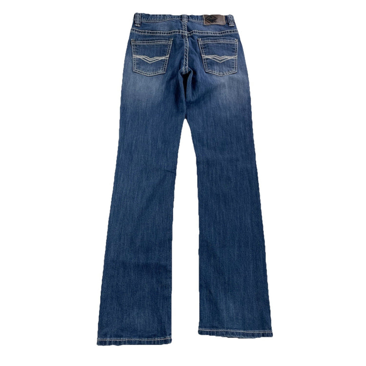 Men’s Rock&Roll Cowboy Denim Slim Straight Blue Jeans Size 14r
