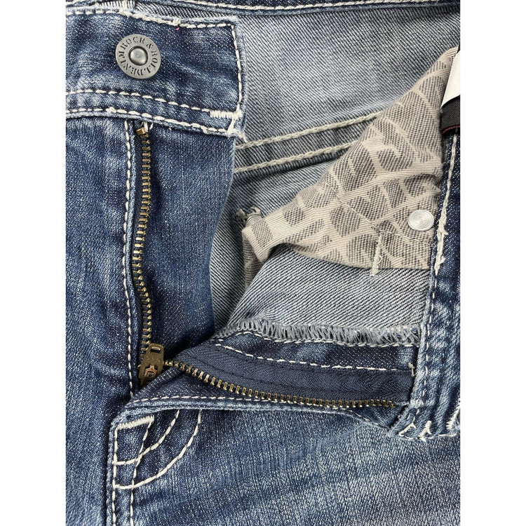 Men’s Rock&Roll Cowboy Denim Slim Straight Blue Jeans Size 14r