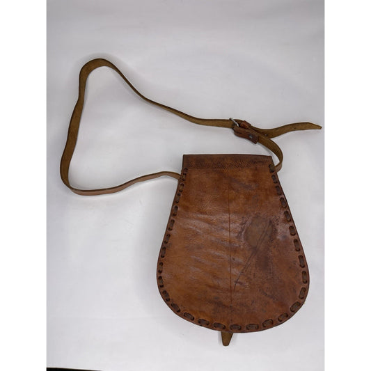 Handmade Bird Design Leather Brown Bag Tote Satchel Shoulder Handbag