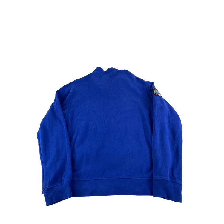 Mens Vintage Polo Blue 1/4 Zip Sweater Embroidered Logo Size XL