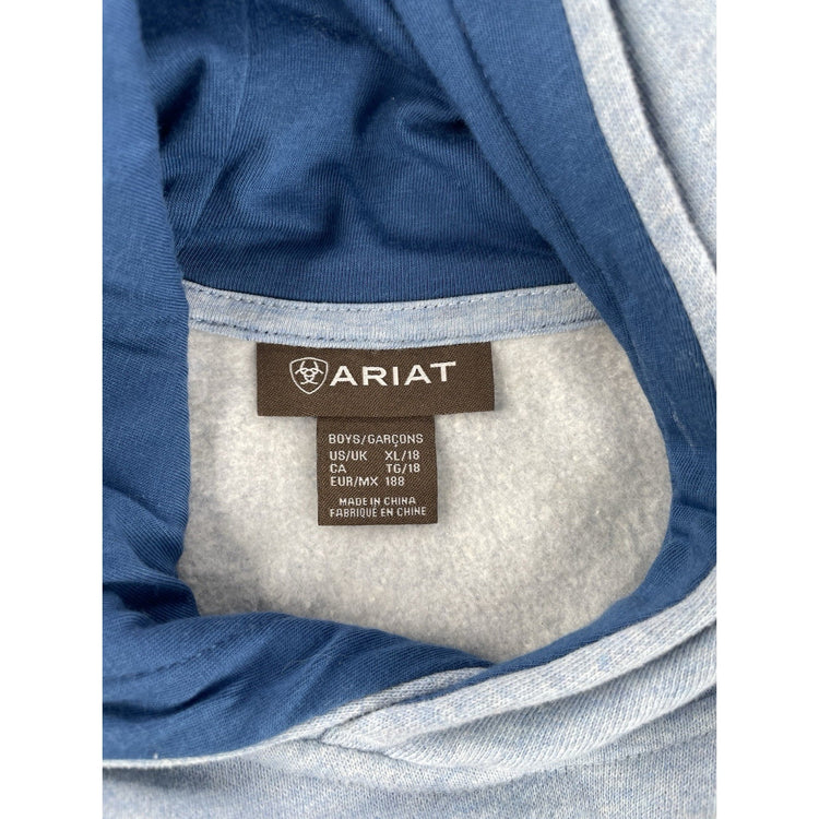 Mens Ariat Basic Blue-Grayish Pullover Hoodie Size XL