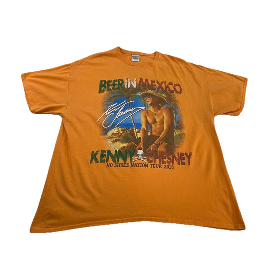 Men’s Vintage Gildan Beer In Mexico Kenny Chesney Orange Tee Size Xl