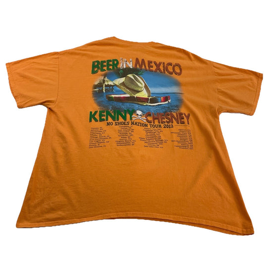 Men’s Vintage Gildan Beer In Mexico Kenny Chesney Orange Tee Size Xl