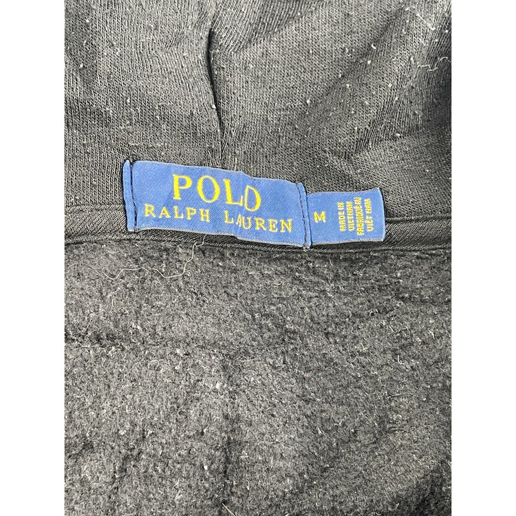 Mens Polo Ralf Lauren Size Medium Black Zip Up Jacket With Big Pony Logo