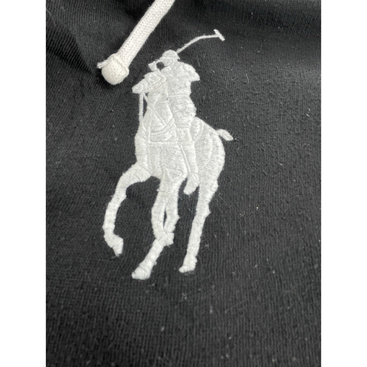 Mens Polo Ralf Lauren Size Medium Black Zip Up Jacket With Big Pony Logo