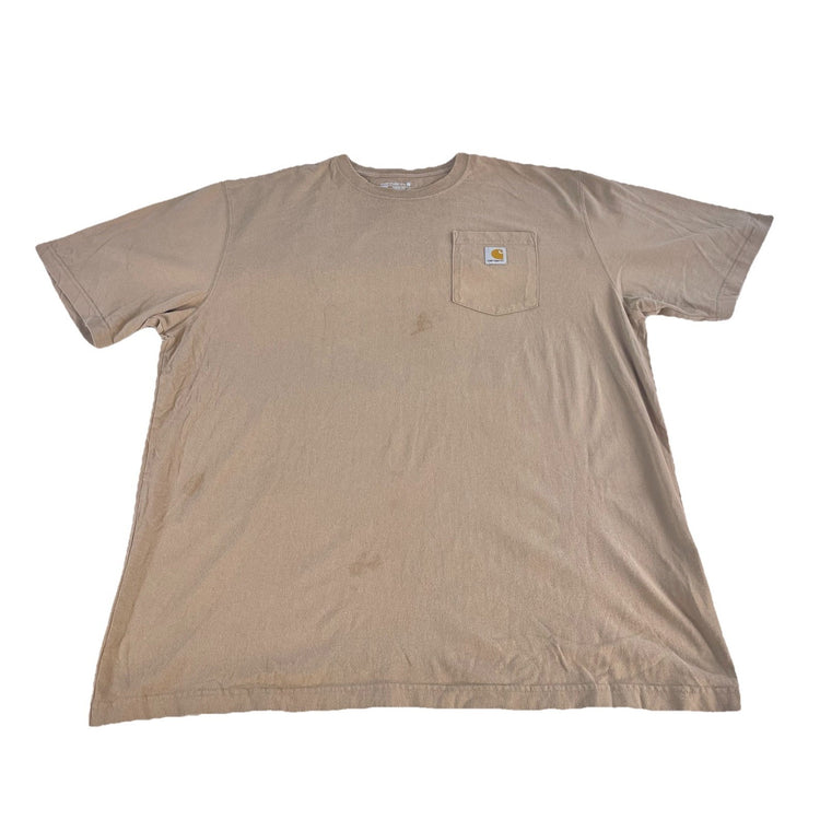 Mens Carhartt Light Brown Loose Fit T-Shirt Size 2Xl