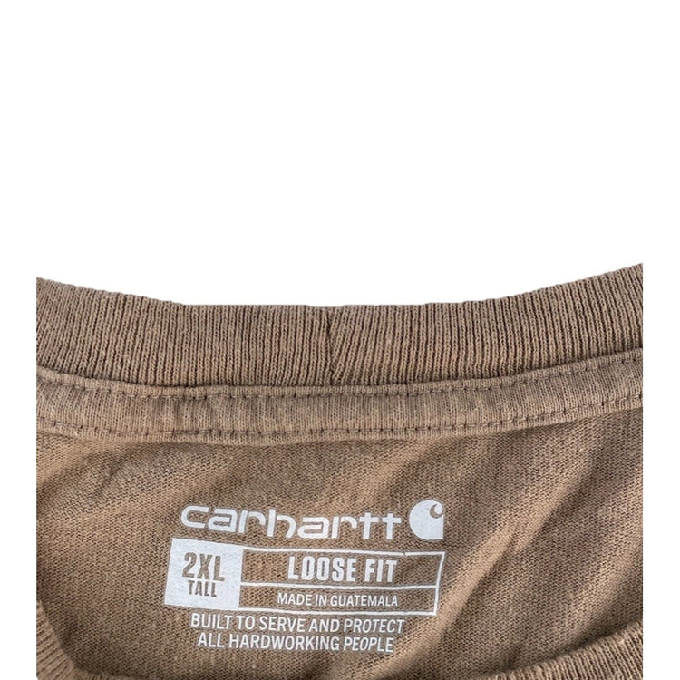 Mens Carhartt Light Brown Loose Fit T-Shirt Size 2Xl