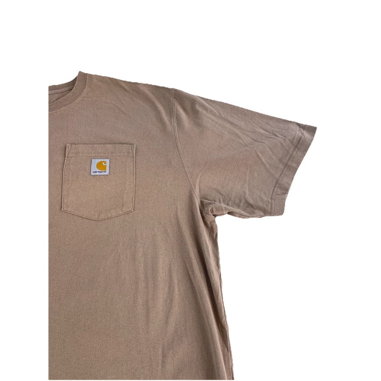 Mens Carhartt Light Brown Loose Fit T-Shirt Size 2Xl