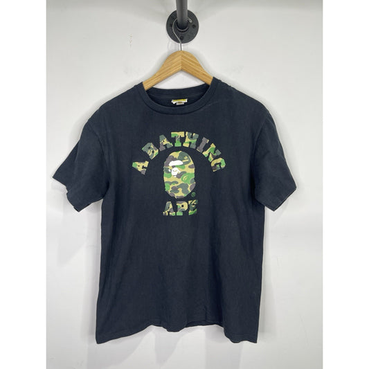 Men’s A Bathing Ape Bape ABC Camo College Black T Shirt Sz Large