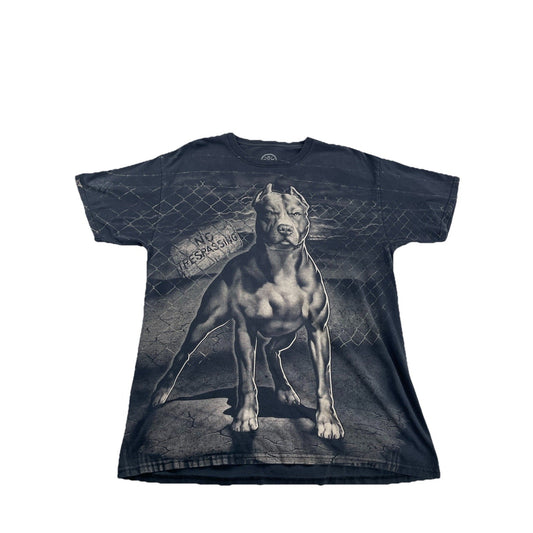 Mens t-shirt, DOM Pit Bull No Trespassing design Size L