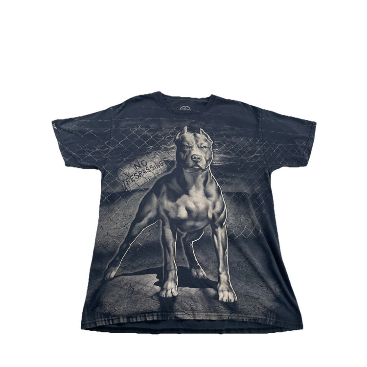 Mens t-shirt, DOM Pit Bull No Trespassing design Size L