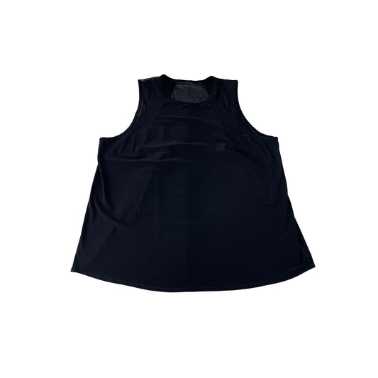 Womens Lululemon Black Mesh Panel Pleated Back Athletic Gym Tank Top Size 2xl