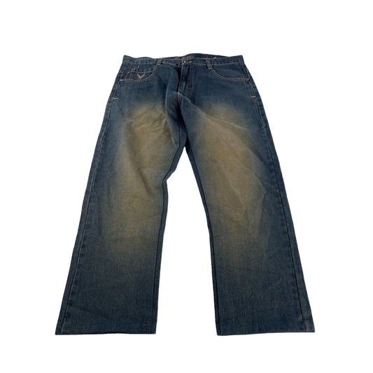 Mens Y2K Avirex Baggy Wide Leg Hip Hop Skate Denim Jeans Size 34x30