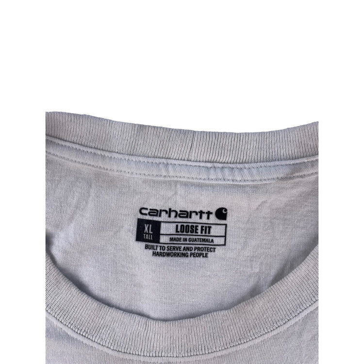 Mens Carhartt Distressed White Loose Fit Pocket Short Sleeve Shirt XL Tall