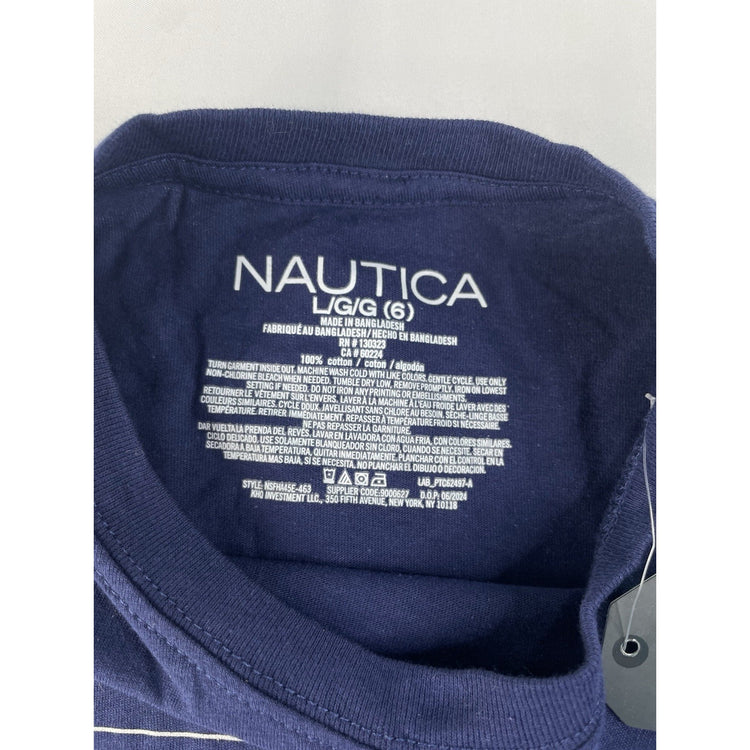 Kids Nautica Navy Blue Long Sleeve T Shirt Size Large