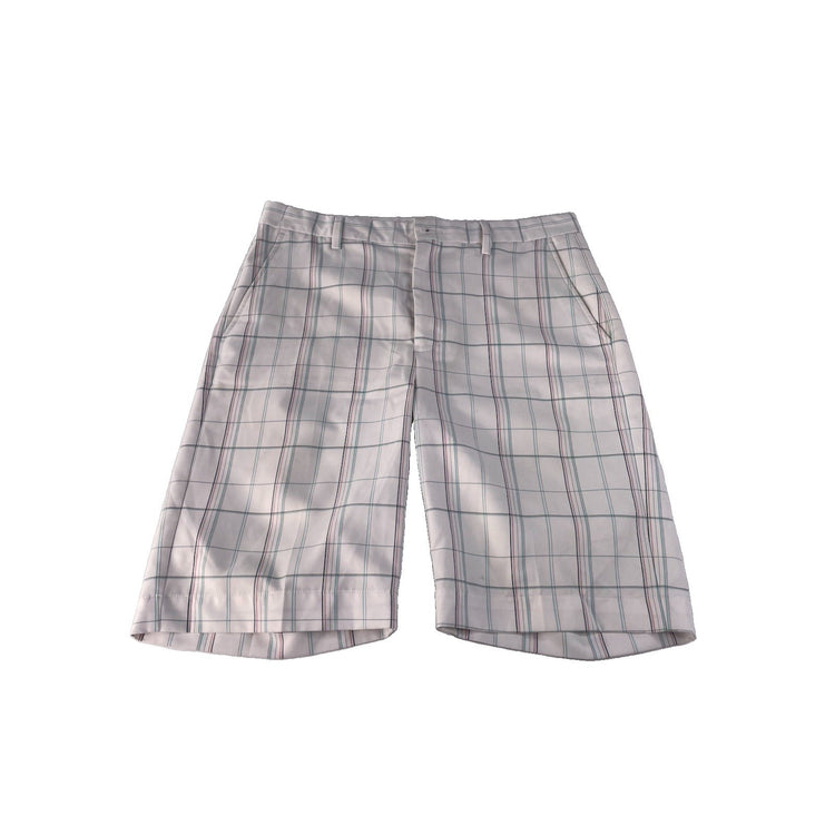 Mens Greg Norman White Plaid Golf Shorts Size 33