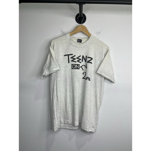 Men’s Vintage 90s Single Stitch NBC Teenz On Tv 2 Gray T Shirt Sz L