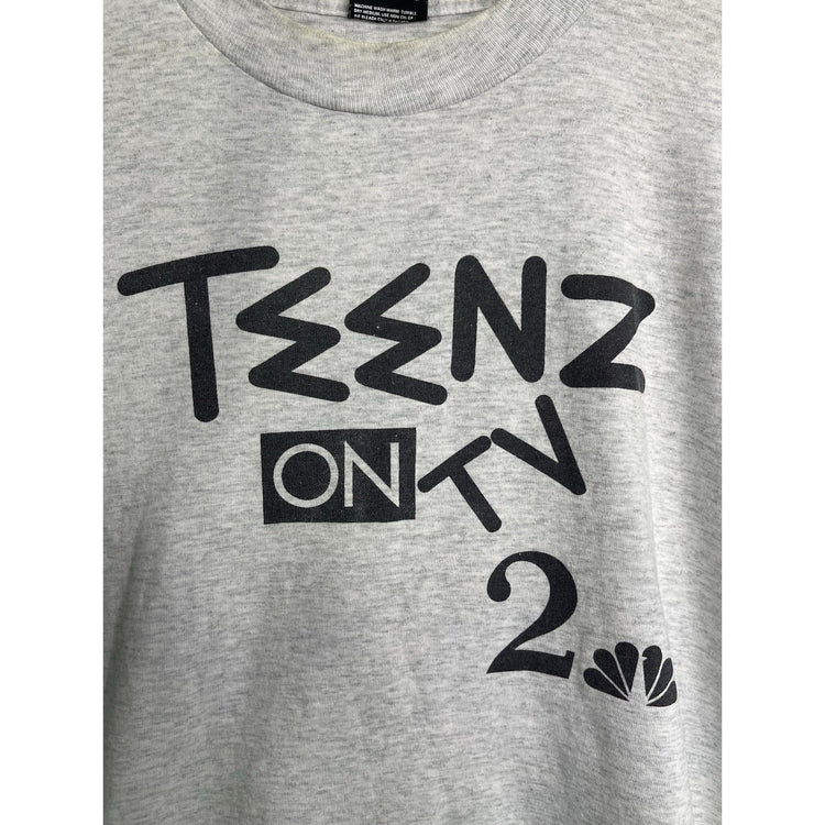 Men’s Vintage 90s Single Stitch NBC Teenz On Tv 2 Gray T Shirt Sz L