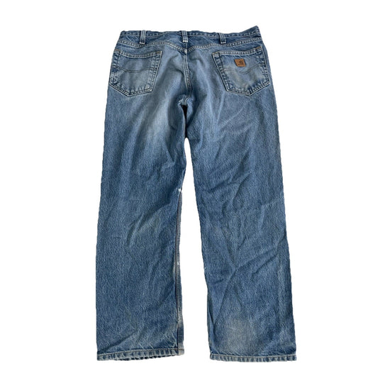 Mens Carhartt Relaxed Fit Medium Wash Blue Jeans Size 38x30