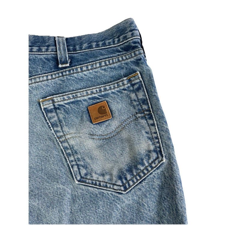 Mens Carhartt Relaxed Fit Medium Wash Blue Jeans Size 38x30