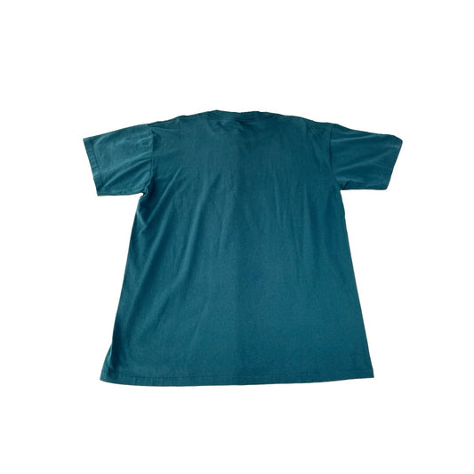 Mens Vintage Oneita Teal Cherokee North Carolina Native Bear Graphic Tee SIZE L