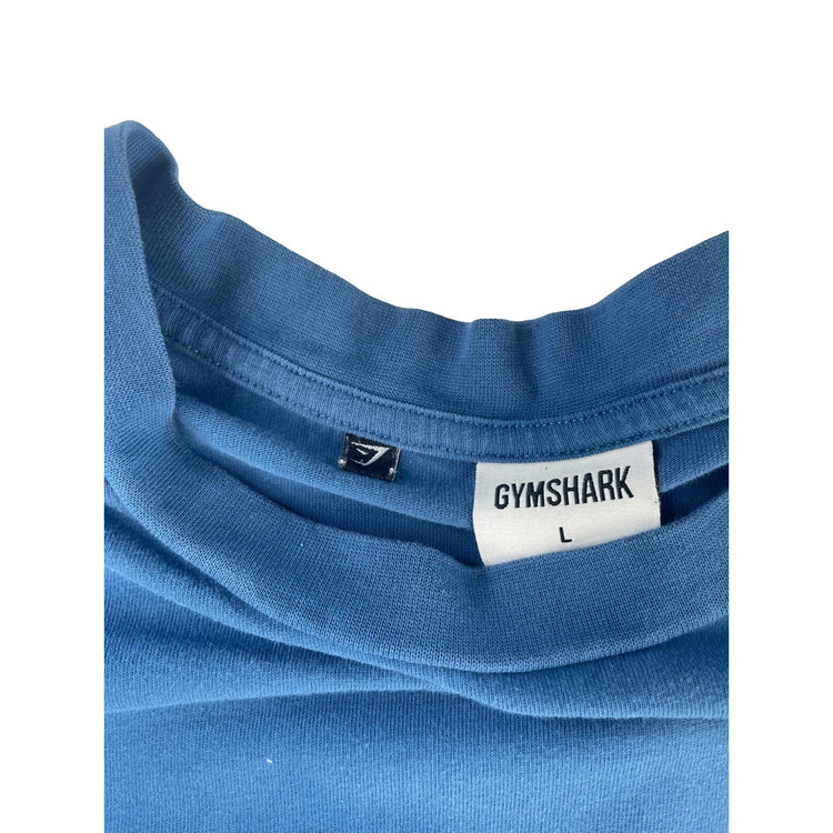 Mens Gymshark Slate Blue Heavy Duty Lifting Essentials Back Graphic Tee Size L
