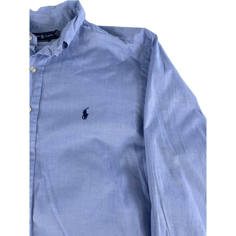 Mens Ralph Lauren Classic Fit Baby Blue ButtonUp Shirt Size 17 1/2 34/35