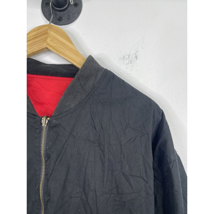 Men’s VTG Marlboro 90s Reversible Bomber Jacket Medium Black / Red Sz Large