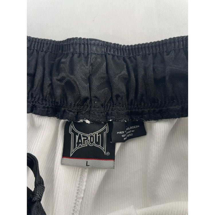 Mens Tapout White & Black Boxing Shorts Size Large
