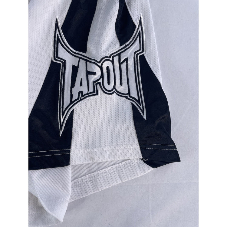 Mens Tapout White & Black Boxing Shorts Size Large