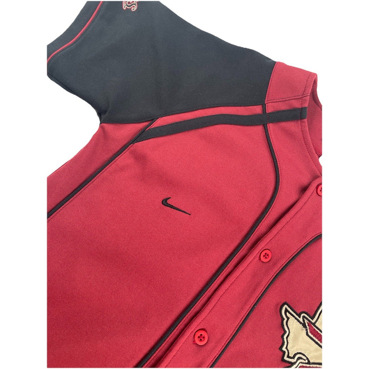 Vintage Kids Astros Jersey Button Up M Red