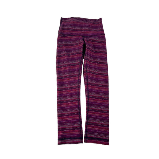 Women Lululemon HighRise Athletic Leggings Purple Multi-Color Stripe Size 4
