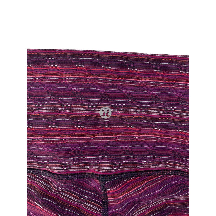 Women Lululemon HighRise Athletic Leggings Purple Multi-Color Stripe Size 4