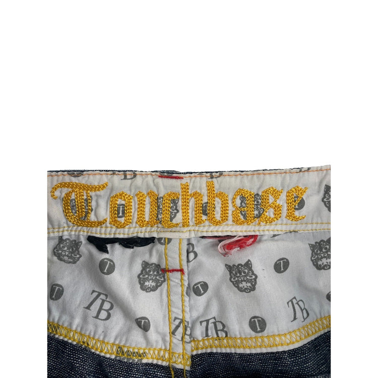 Mens Vintage 1992 Touchbase Loose Fit Woodgrain Wash Hip Hop Baggy Jeans SIZE 30