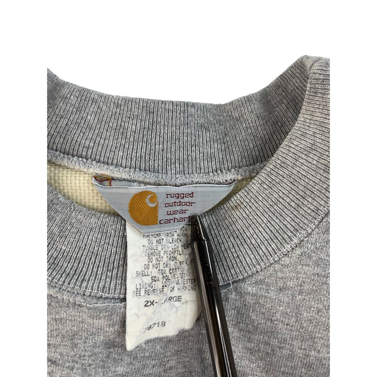 Men's Carhartt Rugged Outdoor Wear Crewneck Sweatshirt Gray Size 2XL